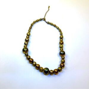 Elegant Gold Toned Beaded Necklace 18”
